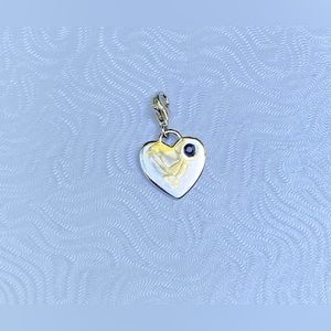 Sterling Silver Heart Charm with Sapphire Birthstone from Blue Nile